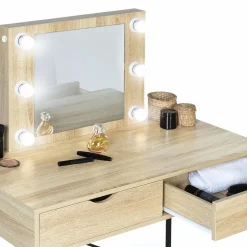 IDMarket Coiffeuse industrielle avec éclairage* Collection Agencement Magasin|Chambre Complète Adulte