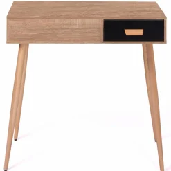 IDMarket Coiffeuse scandinave miroir rabattable hêtre et noir* Meubles Bas|Collection Scandinave