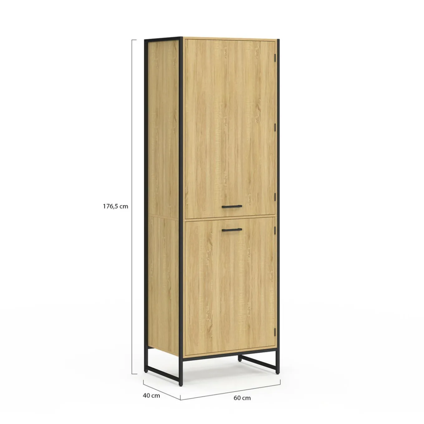 IDMarket Colonne cuisine industrielle 2 portes* Collection Industrielle|Buffets De Cuisine
