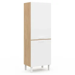 IDMarket Colonne de cuisine hêtre et blanc* Collection Contemporaine|Buffets De Cuisine