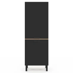 IDMarket Colonne de cuisine hêtre et noir* Collection Contemporaine|Buffets De Cuisine