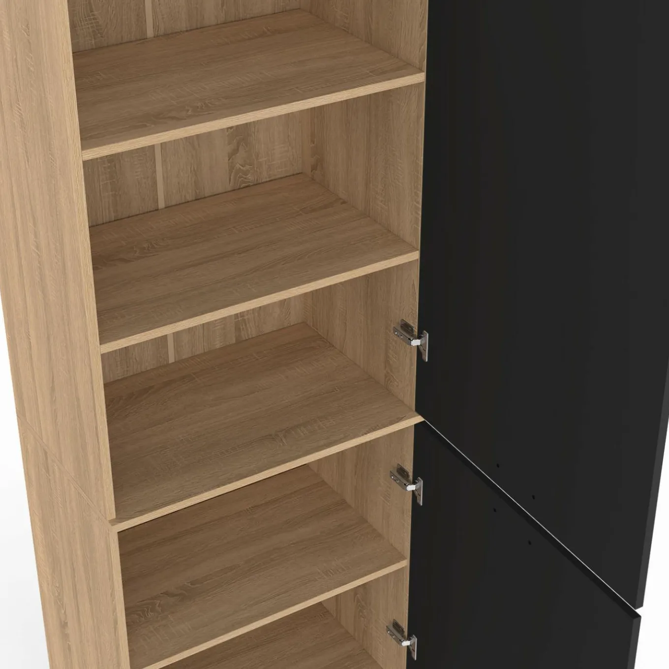 IDMarket Colonne de cuisine hêtre et noir* Collection Contemporaine|Buffets De Cuisine