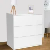 IDMarket Commode 3 tiroirs blanche* Meubles Tiroirs|Meubles Bas