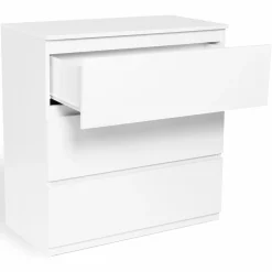IDMarket Commode 3 tiroirs blanche* Meubles Tiroirs|Meubles Bas