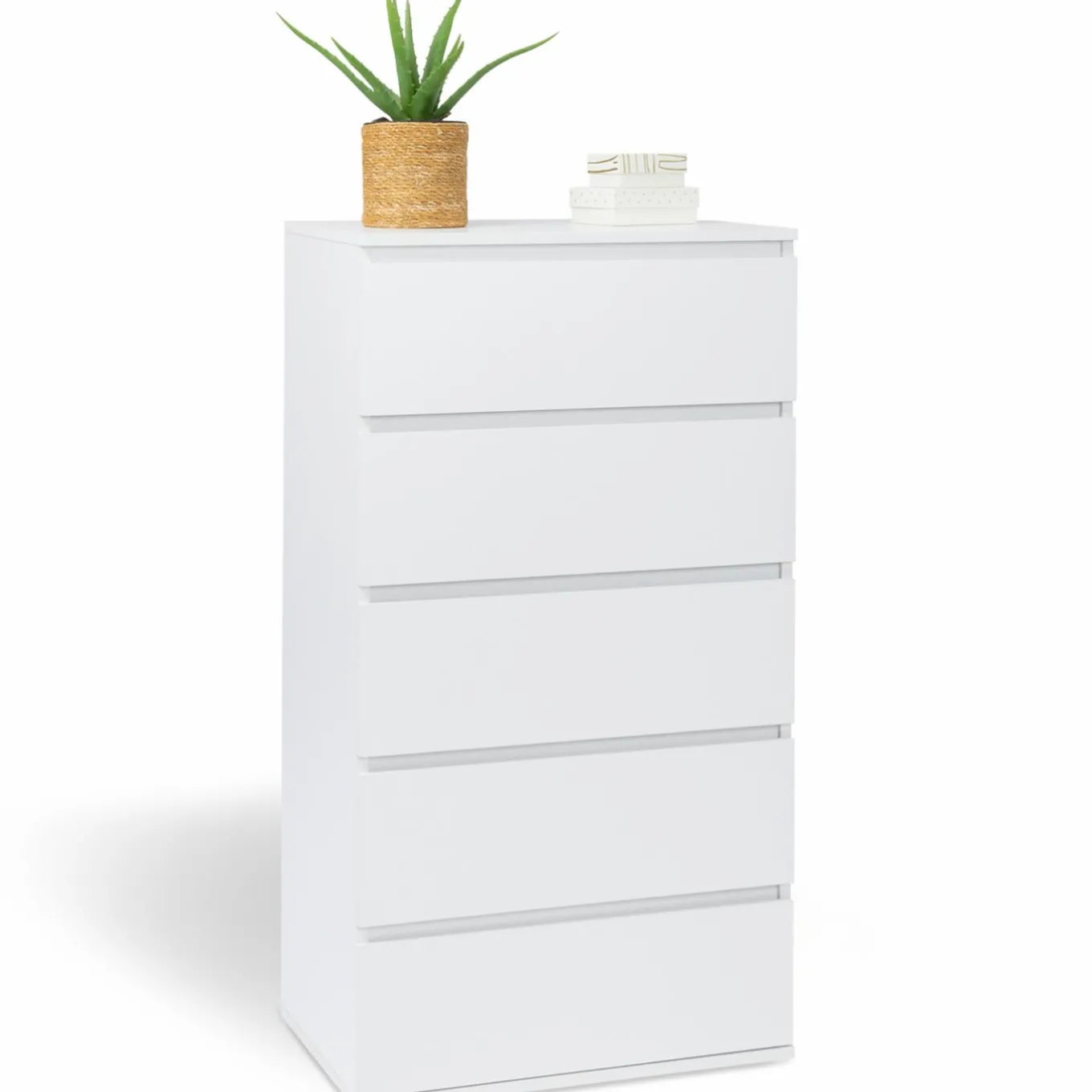 IDMarket Commode 5 tiroirs blanche* Meubles Tiroirs|Meubles Blancs