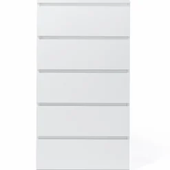 IDMarket Commode 5 tiroirs blanche* Meubles Tiroirs|Meubles Blancs