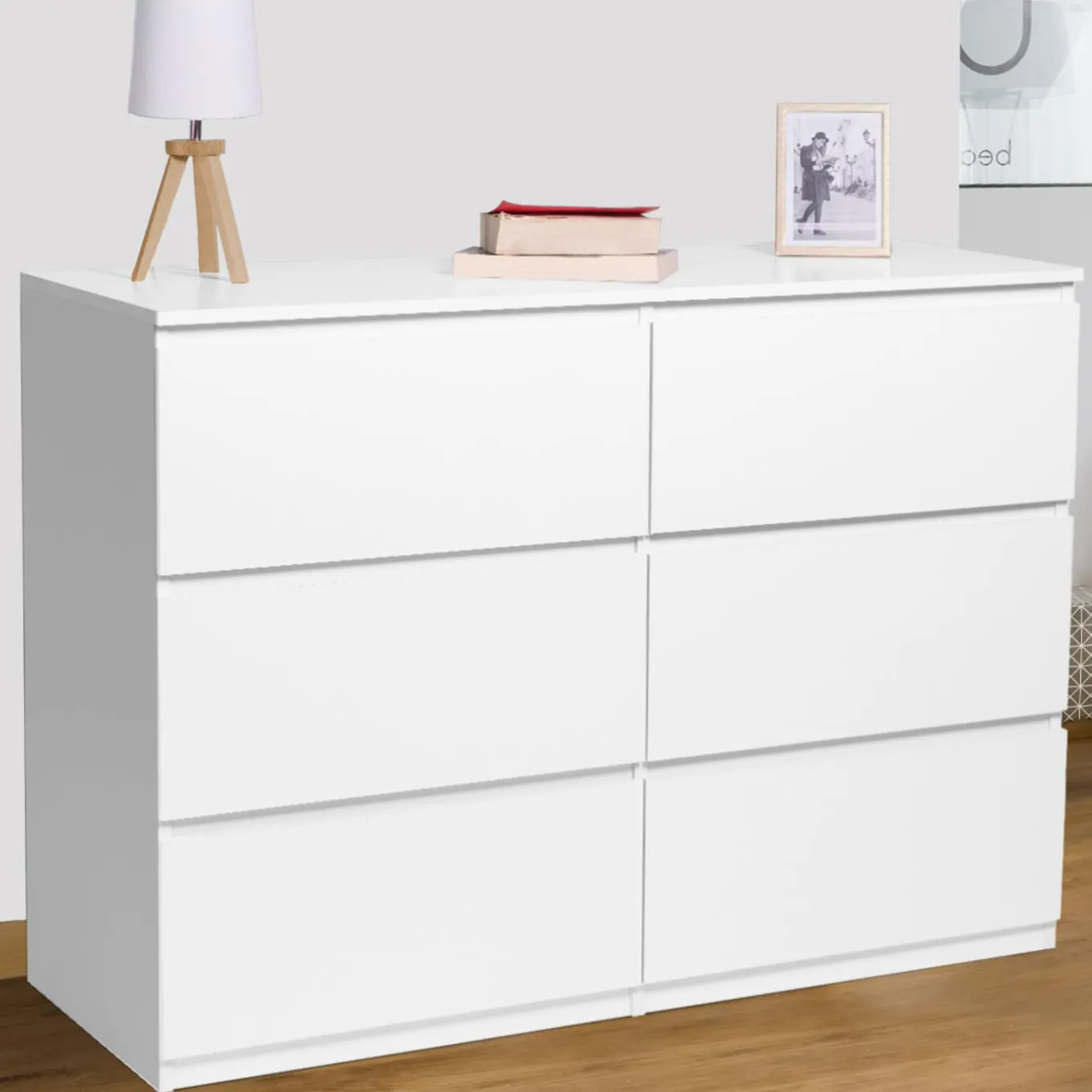 IDMarket Commode 6 tiroirs blanche* Commodes