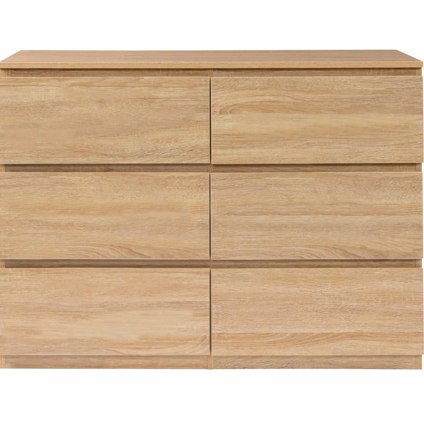 IDMarket Commode 6 tiroirs bois façon hêtre 110x80 cm* Meubles Tiroirs|Meubles En Bois