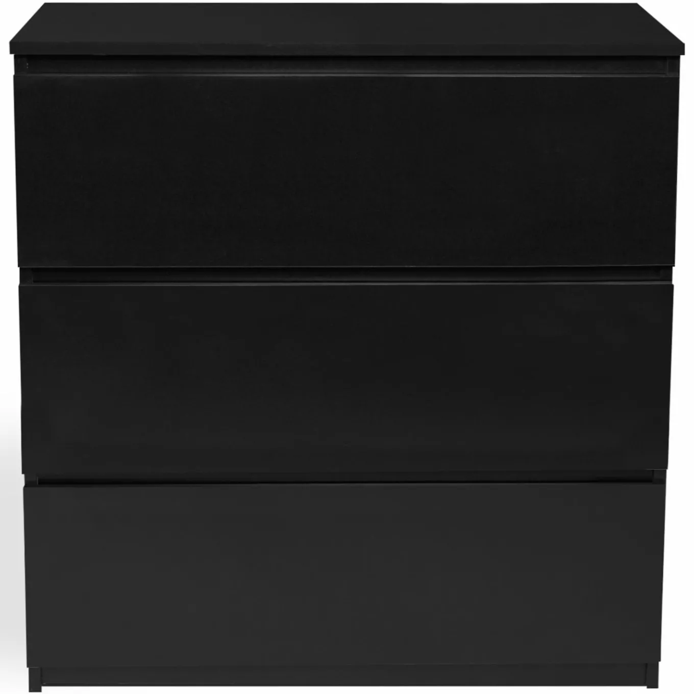IDMarket Commode 3 tiroirs design bois noir* Meubles Tiroirs|Meubles Noirs