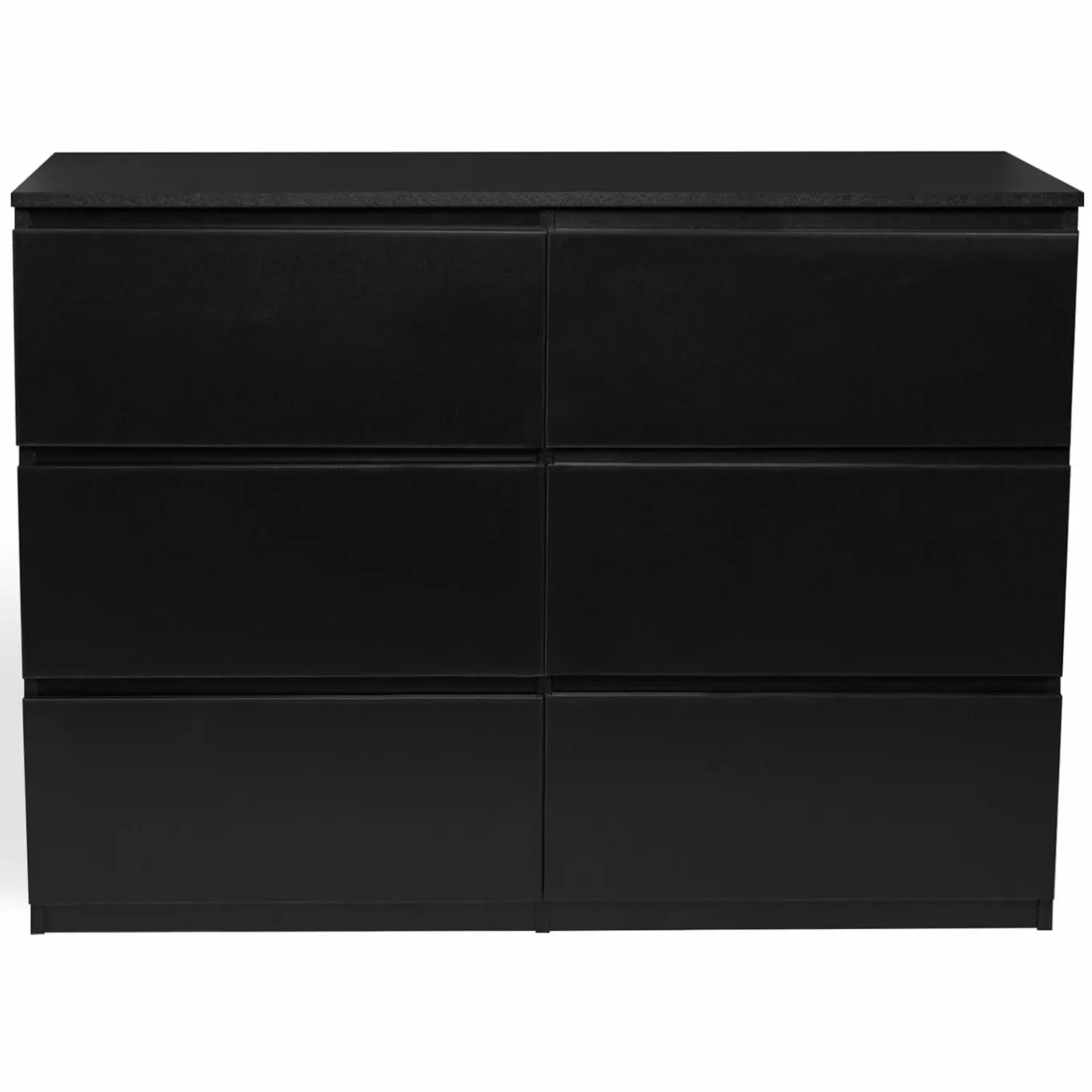 IDMarket Commode 6 tiroirs design bois noir* Meubles Tiroirs|Meubles Bas