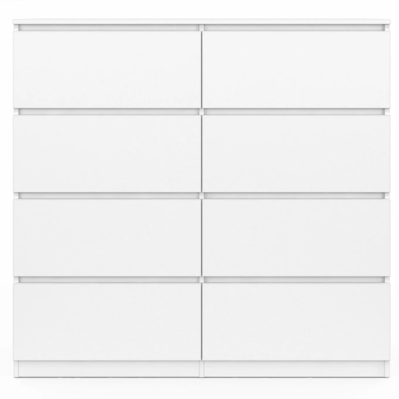 IDMarket Commode 8 tiroirs en bois blanc 110 cm* Meubles Tiroirs|Meubles Blancs