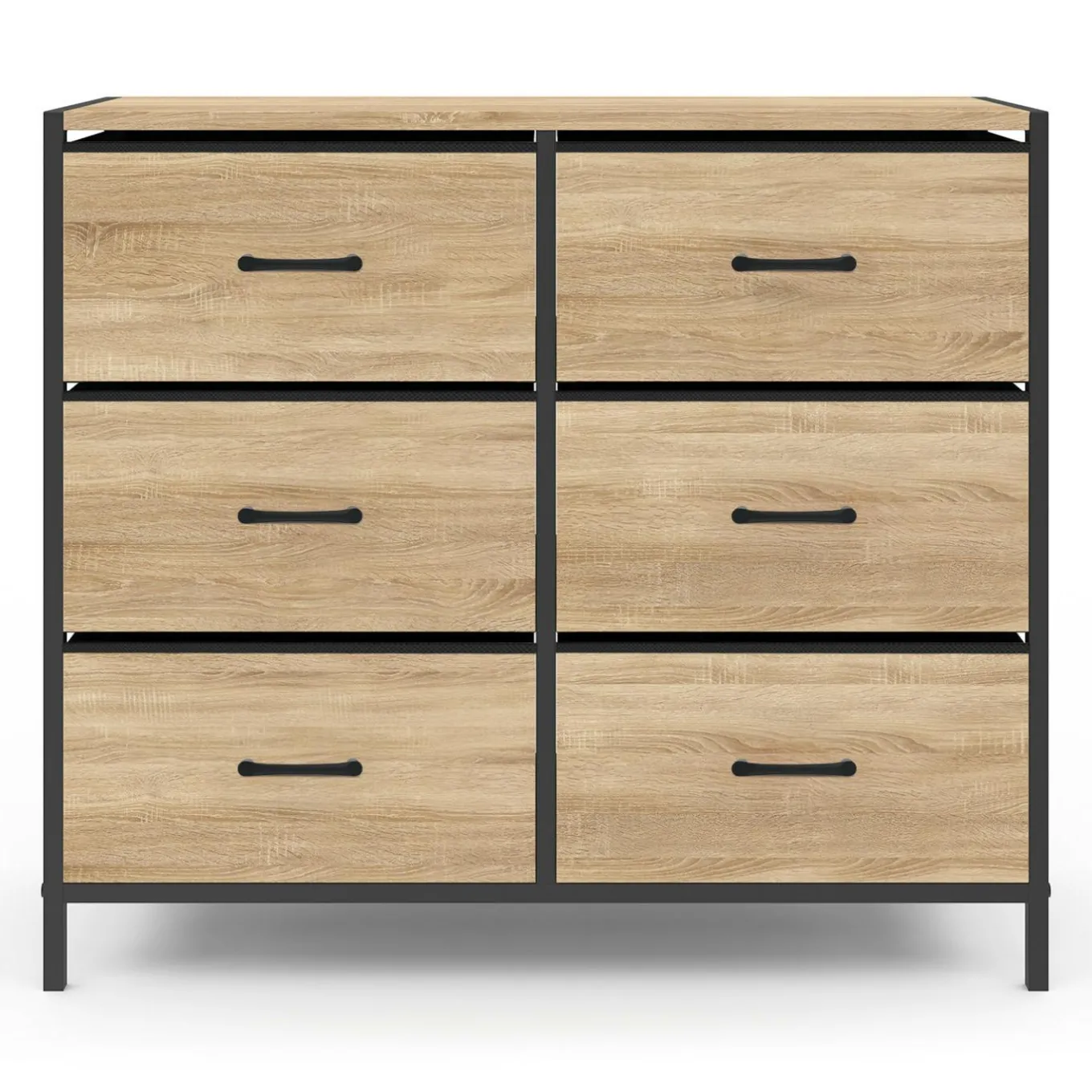 IDMarket Commode 6 tiroirs en tissu industrielle* Meubles Tiroirs|Meubles Bas