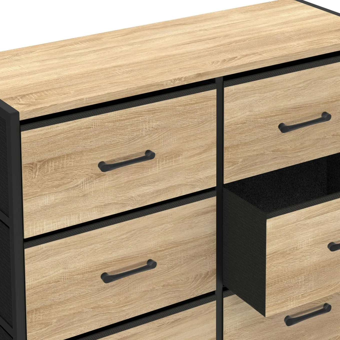 IDMarket Commode 6 tiroirs en tissu industrielle* Meubles Tiroirs|Meubles Bas