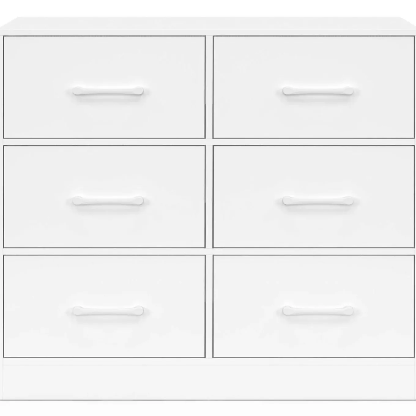 IDMarket Commode 6 tiroirs en tissu 80 cm meuble de rangement bois blanc* Collection Contemporaine|Commodes