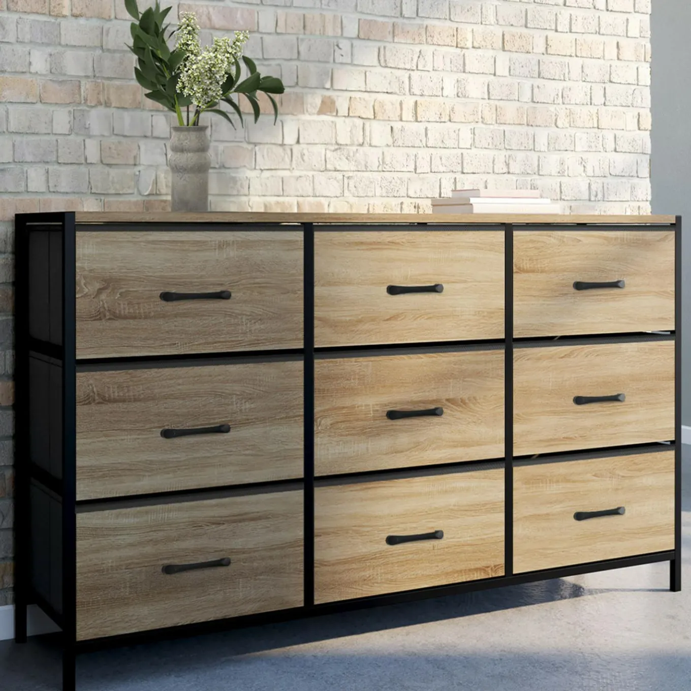 IDMarket Commode avec 9 tiroirs en tissu* Meubles Tiroirs|Meubles Bas