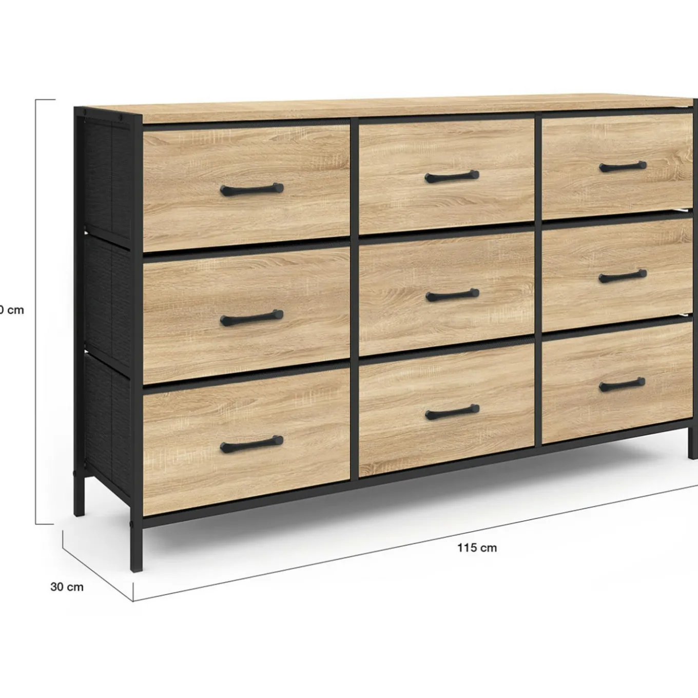 IDMarket Commode avec 9 tiroirs en tissu* Meubles Tiroirs|Meubles Bas