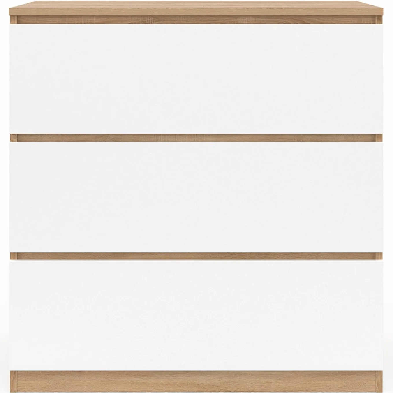 IDMarket Commode bois façon hêtre et blanc 3 tiroirs 78 cm* Meubles En Bois|Collection Agencement Magasin