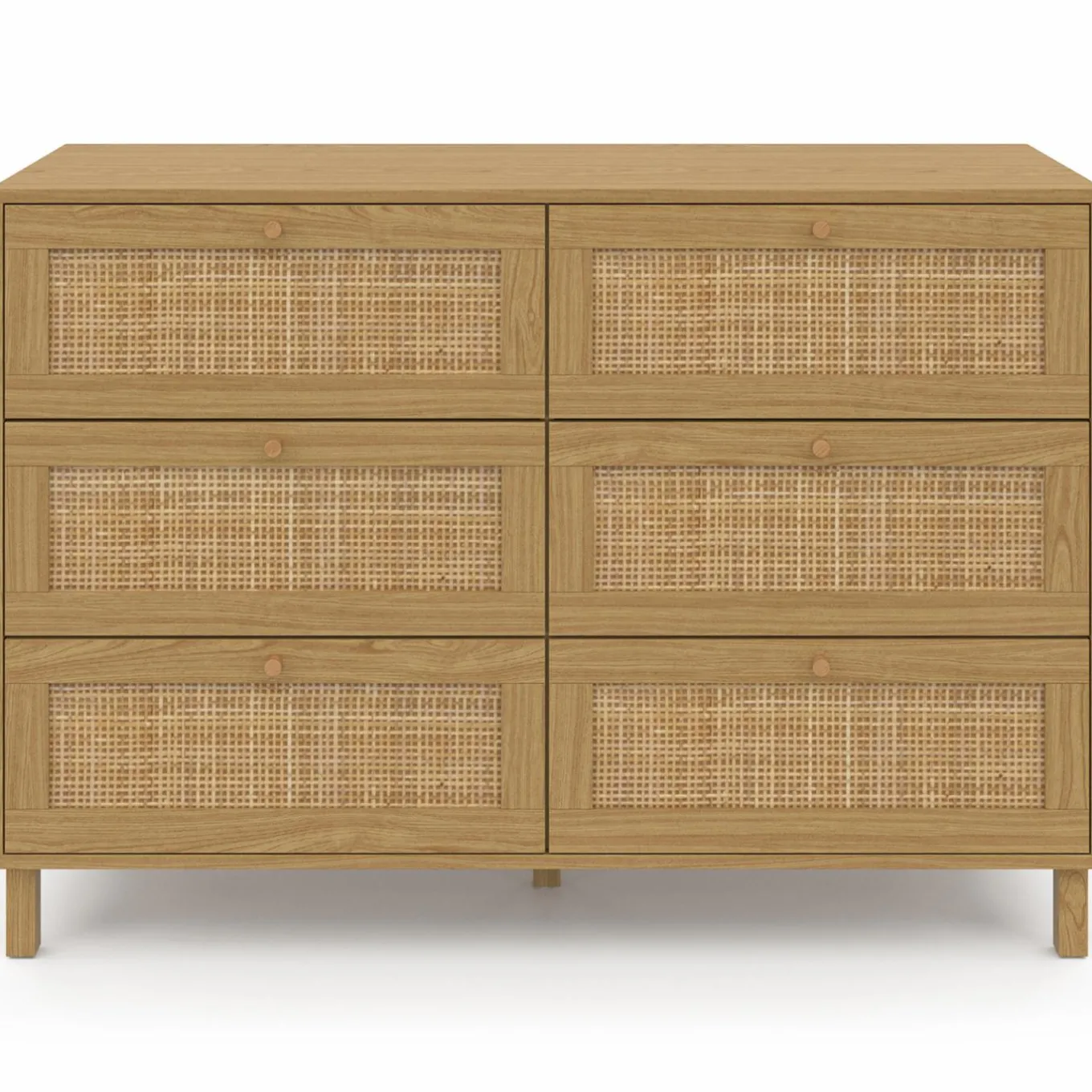 IDMarket Commode cannage effet naturel avec 6 tiroirs* Meubles Tiroirs|Meubles Bas