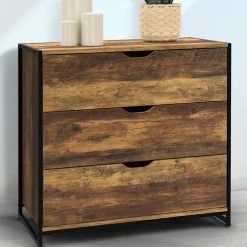 IDMarket Commode design industriel 3 tiroirs avec étagère* Meubles Tiroirs|Meubles Bas