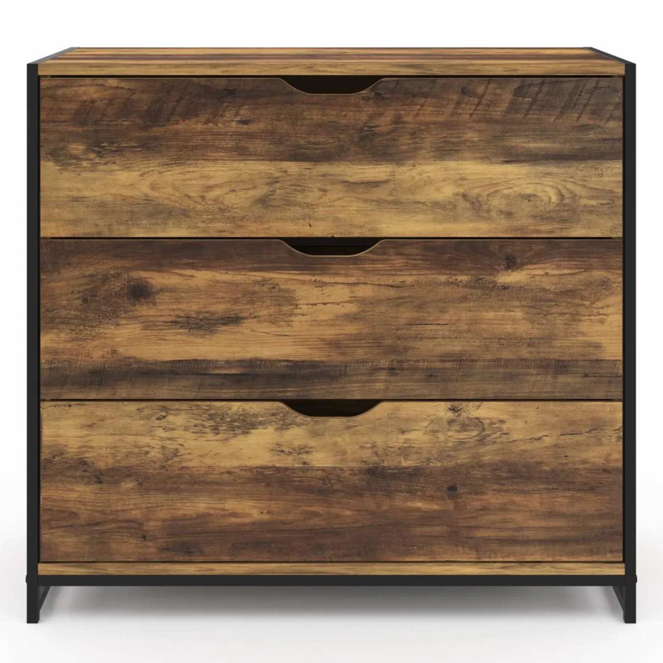 IDMarket Commode design industriel 3 tiroirs avec étagère* Meubles Tiroirs|Meubles Bas