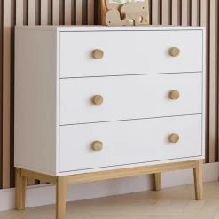 IDMarket Commode enfant blanc et bois*Enfant Meubles Tiroirs|Meubles Bas