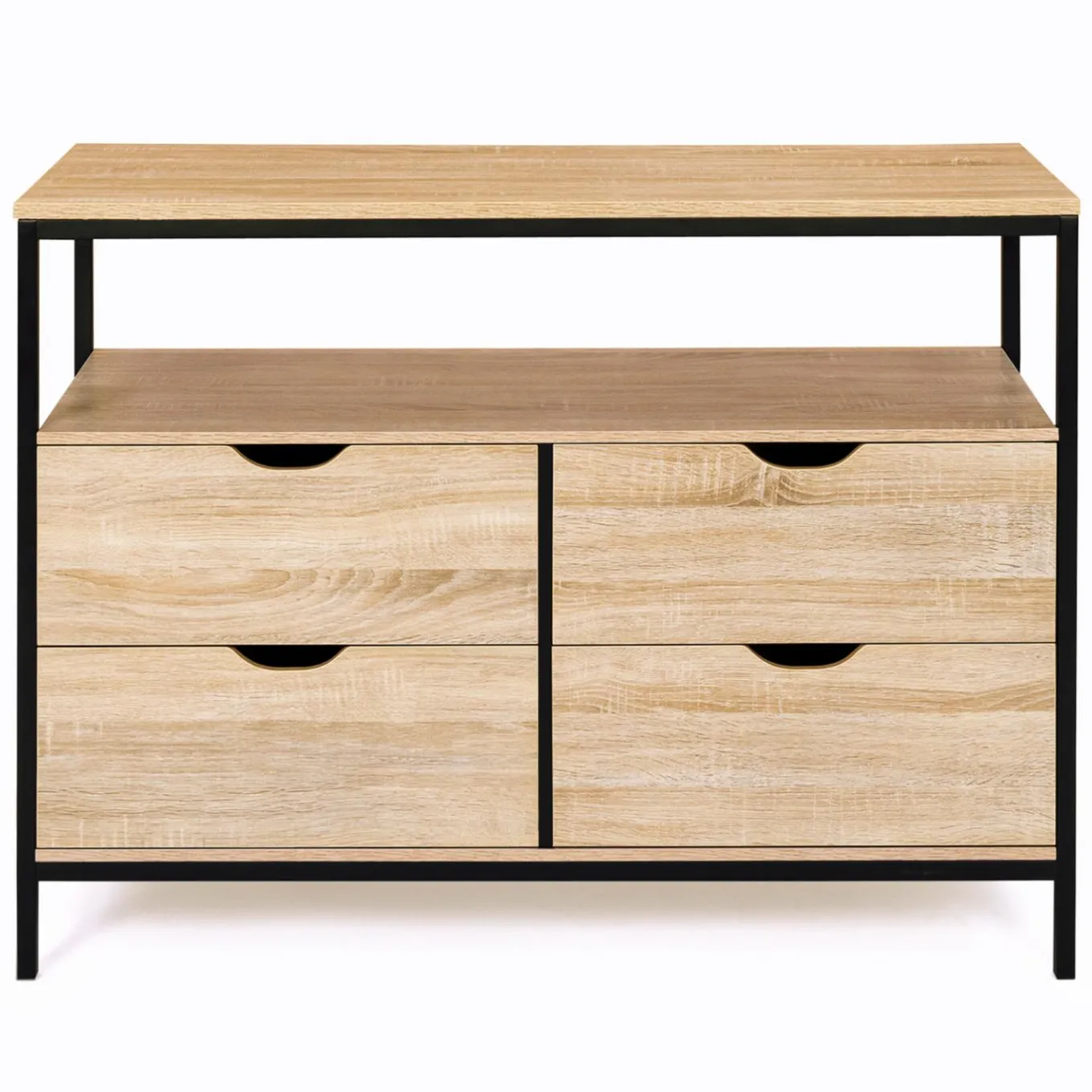 IDMarket Commode industrielle 4 tiroirs et étagère* Meubles Tiroirs|Meubles Bas