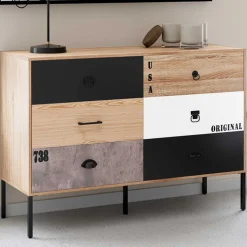 IDMarket Commode industrielle 6 tiroirs dépareillés* Meubles Tiroirs|Meubles Bas