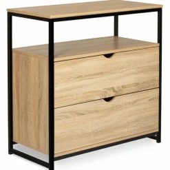 IDMarket Commode industrielle 2 tiroirs* Meubles Tiroirs|Meubles Bas