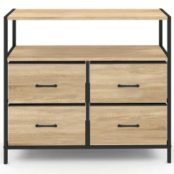 IDMarket Commode industrielle 4 tiroirs en tissu* Meubles Tiroirs|Meubles Bas