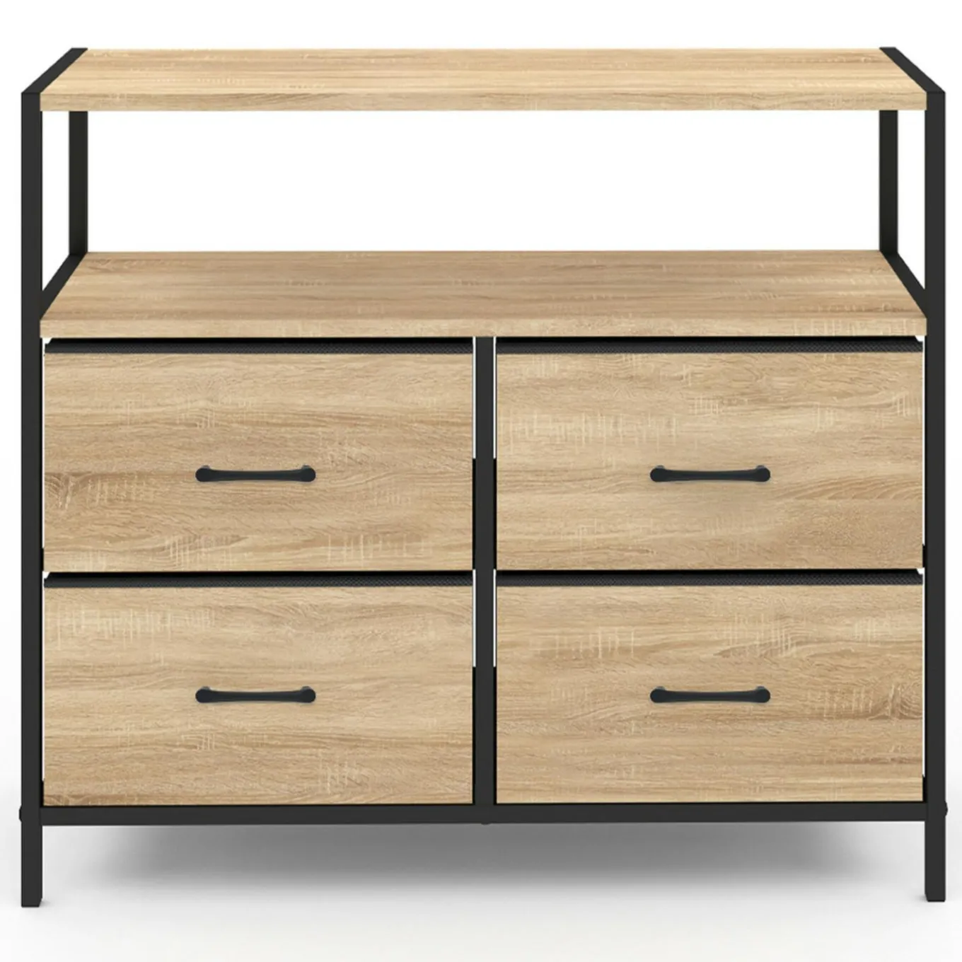 IDMarket Commode industrielle 4 tiroirs en tissu* Meubles Tiroirs|Meubles Bas