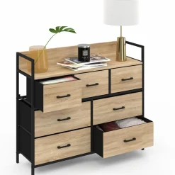 IDMarket Commode industrielle avec 7 tiroirs en tissu* Meubles Tiroirs|Meubles Bas