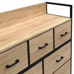 IDMarket Commode industrielle avec 7 tiroirs en tissu* Meubles Tiroirs|Meubles Bas