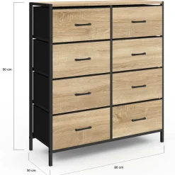 IDMarket Commode industrielle avec 8 tiroirs en tissu* Meubles Tiroirs|Meubles Bas