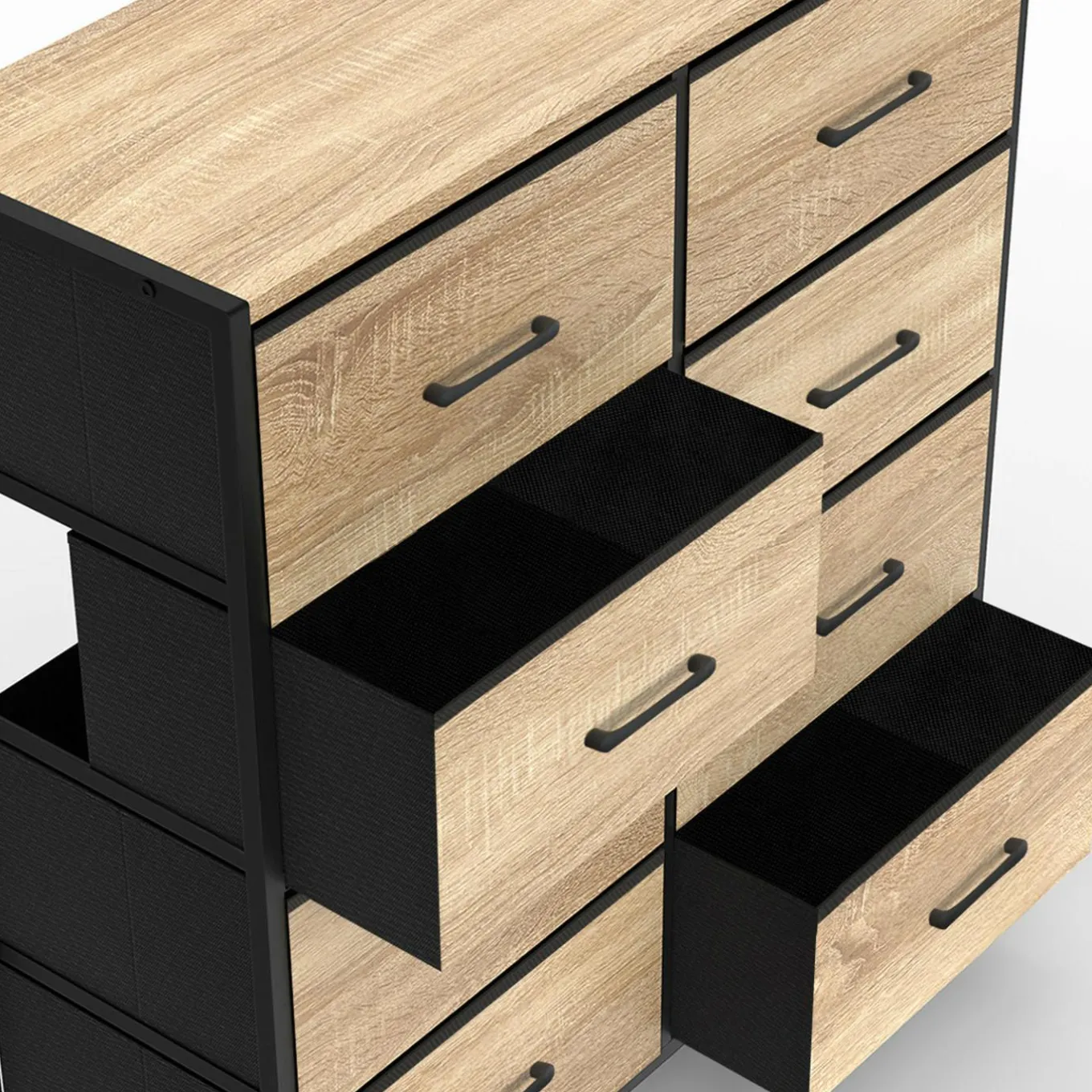 IDMarket Commode industrielle avec 8 tiroirs en tissu* Meubles Tiroirs|Meubles Bas