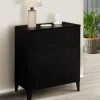IDMarket Commode industrielle bois noir 3 tiroirs en métal* Collection Métal|Meubles Tiroirs