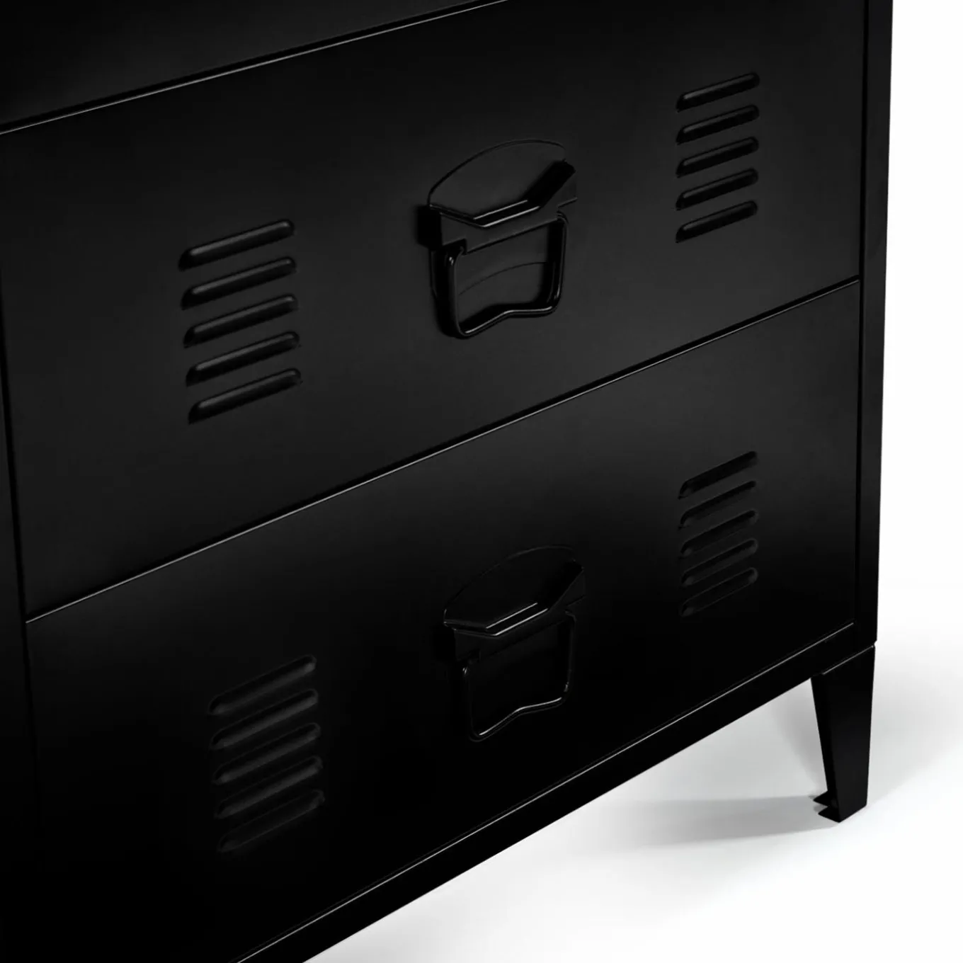 IDMarket Commode industrielle bois noir 3 tiroirs en métal* Collection Métal|Meubles Tiroirs