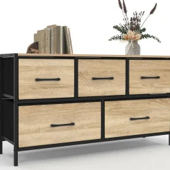 IDMarket Commode industrielle design 5 tiroirs* Meubles Tiroirs|Meubles Bas