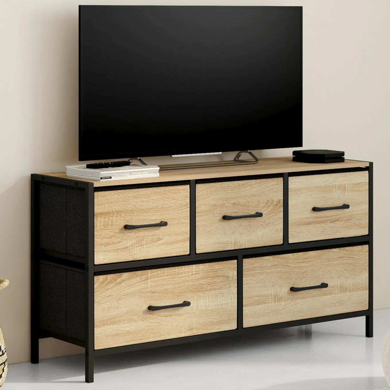 IDMarket Commode industrielle design 5 tiroirs* Meubles Tiroirs|Meubles Bas