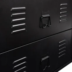 IDMarket Commode industrielle portes en métal noir avec 4 tiroirs* Meubles Tiroirs|Collection Métal