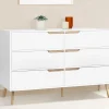 IDMarket Commode scandinave 6 tiroirs blanche avec pieds en bois* Meubles Tiroirs|Meubles Blancs