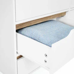 IDMarket Commode scandinave 6 tiroirs blanche avec pieds en bois* Meubles Tiroirs|Meubles Blancs