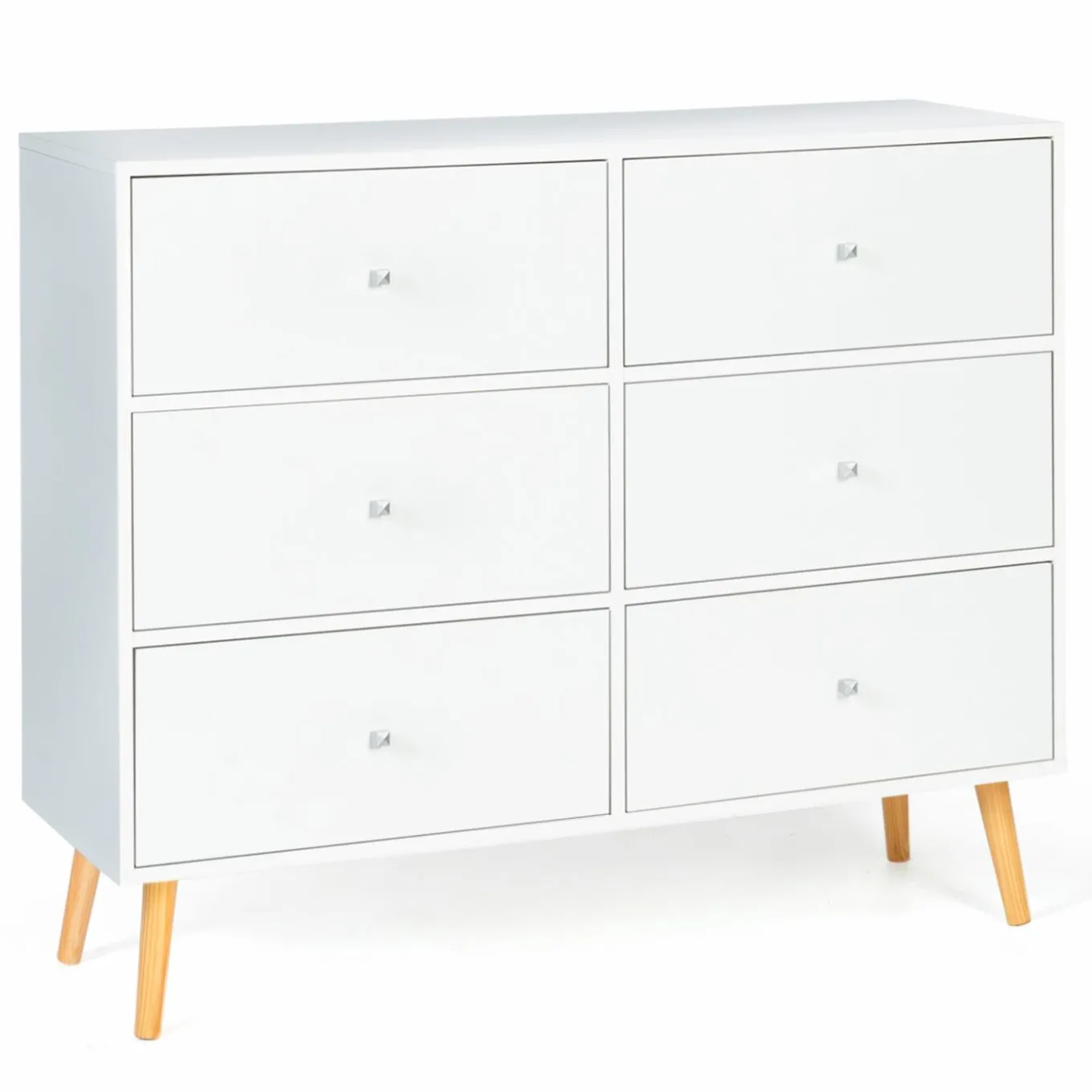 IDMarket Commode scandinave 6 tiroirs bois blanc* Meubles Tiroirs|Meubles Bas
