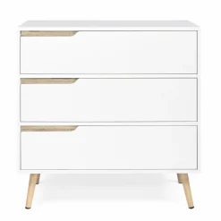 IDMarket Commode scandinave blanche et bois 3 tiroirs* Meubles Tiroirs|Meubles Bas