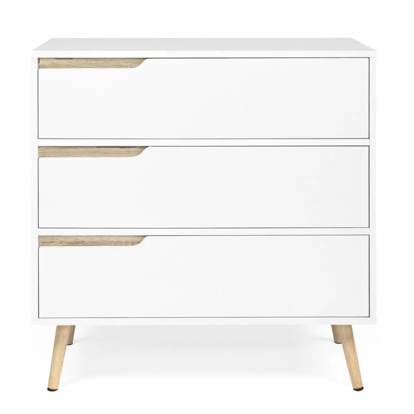 IDMarket Commode scandinave blanche et bois 3 tiroirs* Meubles Tiroirs|Meubles Bas
