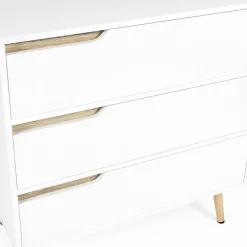 IDMarket Commode scandinave blanche et bois 3 tiroirs* Meubles Tiroirs|Meubles Bas