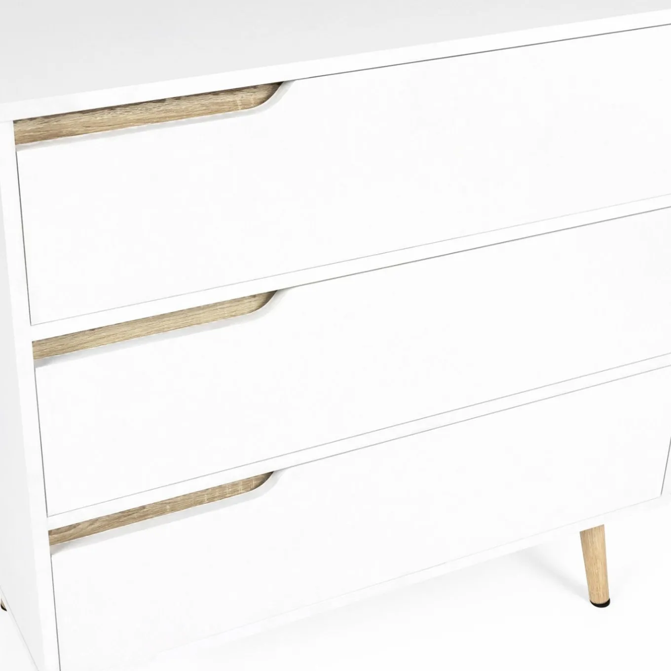 IDMarket Commode scandinave blanche et bois 3 tiroirs* Meubles Tiroirs|Meubles Bas