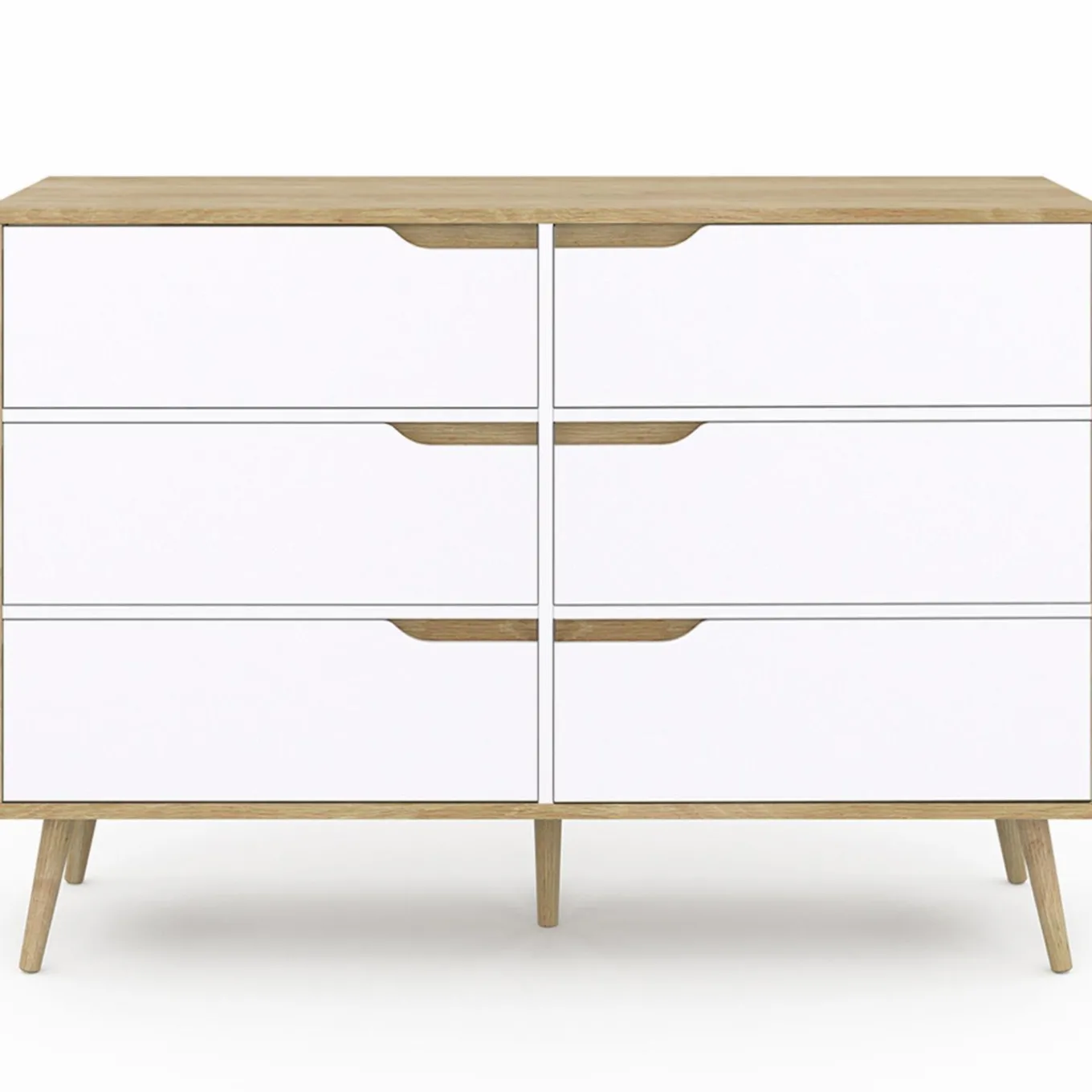 IDMarket Commode scandinave bois et blanc 115cm* Meubles Tiroirs|Meubles Blancs