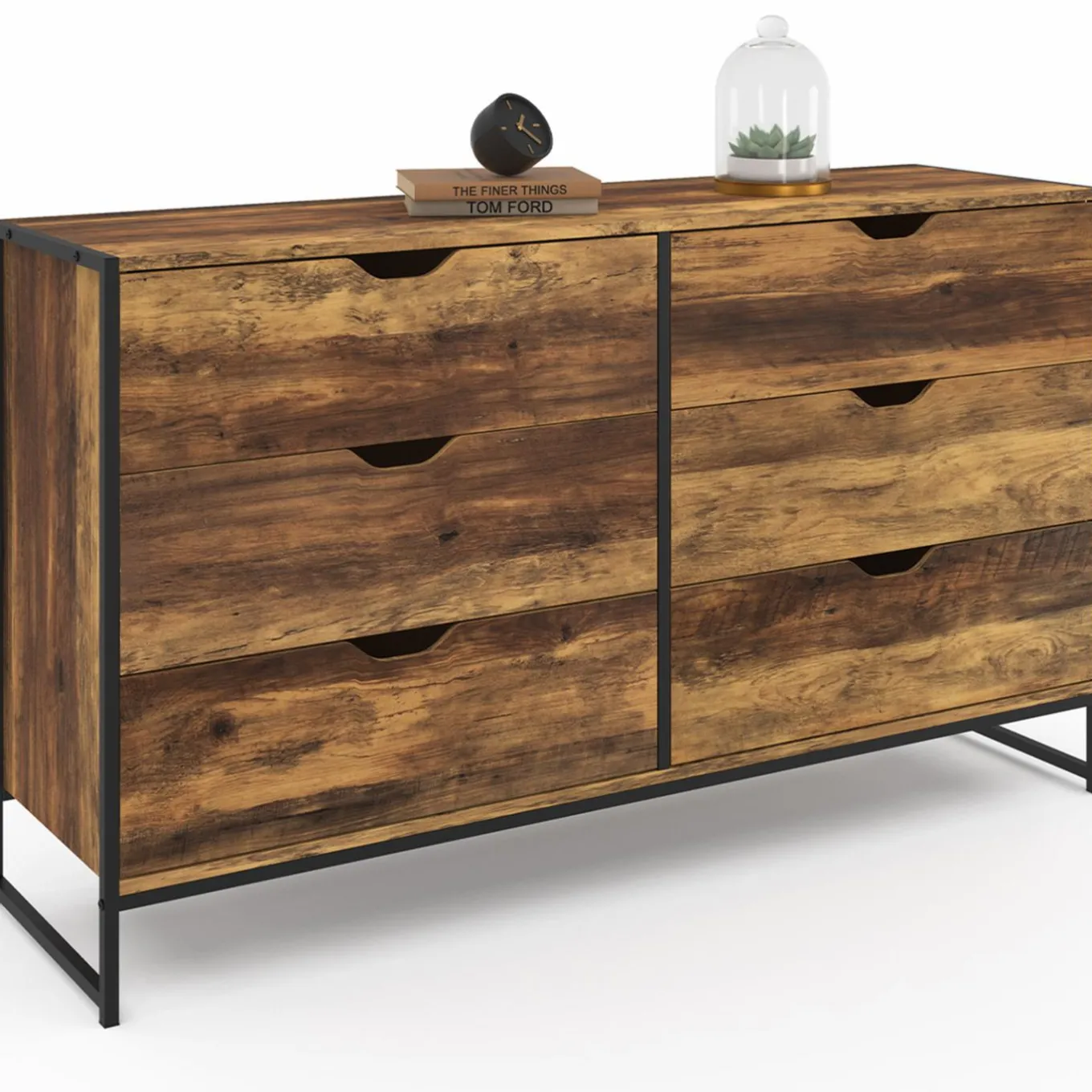 IDMarket Commode XXL design industriel avec 6 tiroirs* Meubles Tiroirs|Meubles Bas