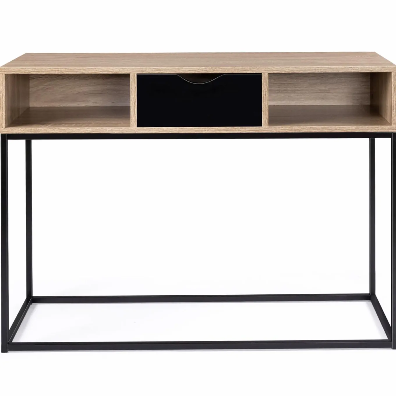 IDMarket Console 1 tiroir noir avec rangements design industriel* Meubles Tiroirs|Collection Industrielle