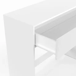 IDMarket Console bois blanc 1 tiroir design moderne* Meubles Tiroirs|Meubles Blancs